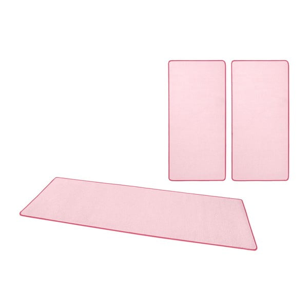 3 gaiši rozā paklāju komplekts ap gultu Hanse Home Fancy