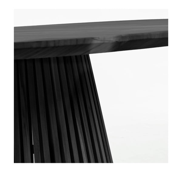 Melns ciedra masīvkoka apaļš ēdamgalds ø 120 cm Jeanette – Kave Home-image-1
