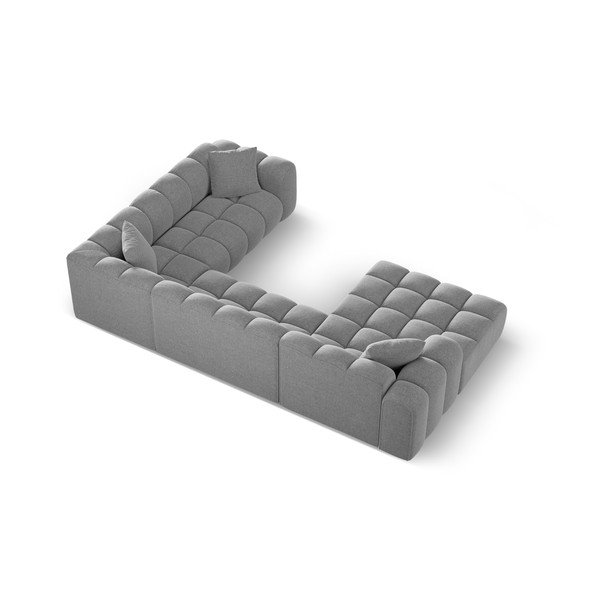 Gaiši pelēks stūra dīvāns no šenila auduma (ar labo stūri/U veida) Treno – Cosmopolitan Design-image-3