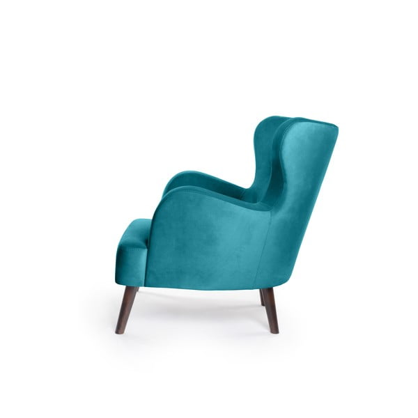 Tirkīzzils samta atpūtas krēsls ar atzveltni Noemye – Bonami Selection-image-3