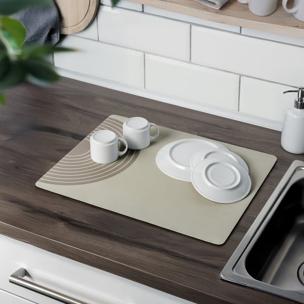 Bēšs gumijas trauku žāvēšanas paliktnis 50x40 cm Dima – Wenko-image-2