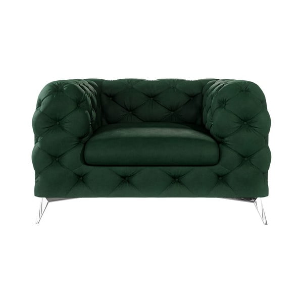 Tumši zaļš samta atpūtas krēsls Chelsea – Ropez-image-1