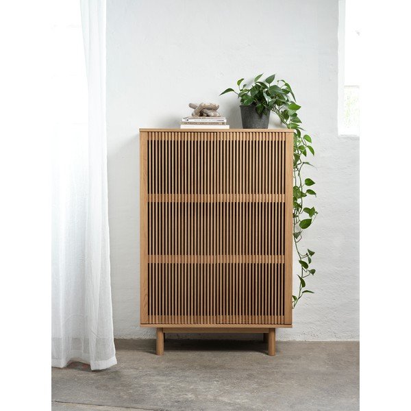 Dabīga toņa skapītis ar ozolkoka imitāciju 95x140 cm Tiber – Unique Furniture-image-1