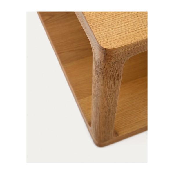 Dabīga toņa žurnālgaldiņš ar ozolkoka imitāciju 65x140 cm Maymai – Kave Home-image-4