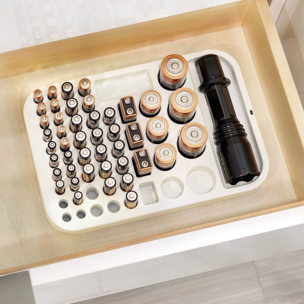Balts bateriju organizators iDesign Eco Bin 28,19 x 19,23 cm-image-1