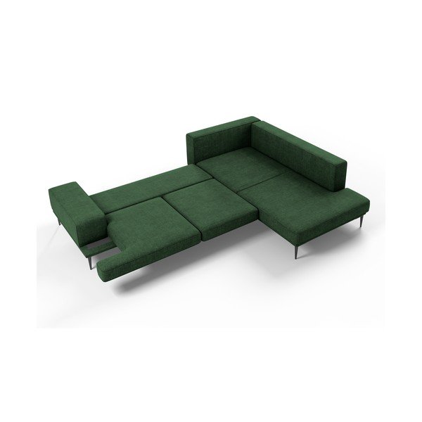Zaļš izvelkamais stūra dīvāns Interieurs 86 Liege, labais stūris-image-4