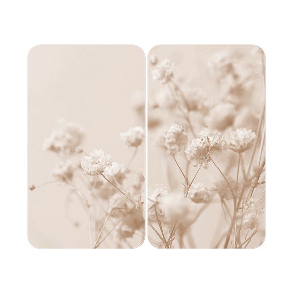Rūdīta stikla plīts aizsargplāksne 52x30 cm Dried Flower – Wenko
