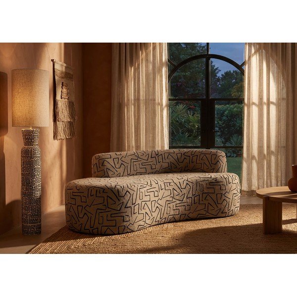 Bēšs dīvāns no buklē auduma 176 cm Nairobi – Mauro Ferretti-image-1