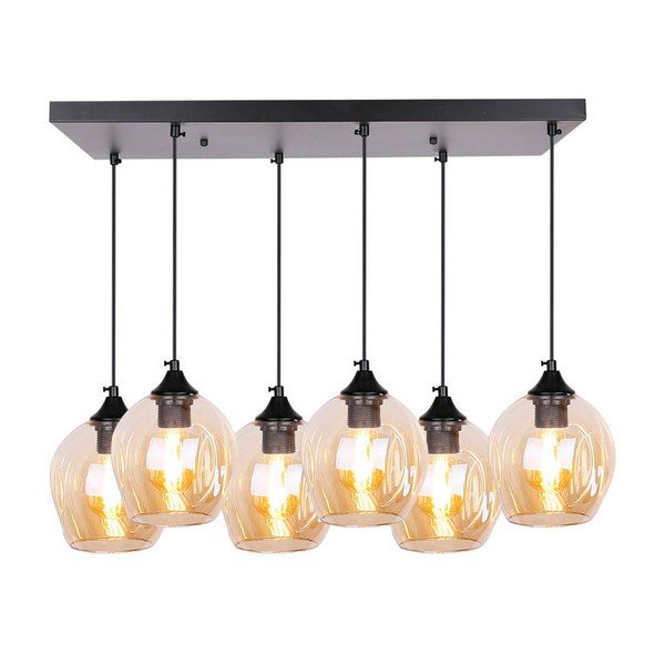 Melna piekaramā lampa ar stikla abažūru 33x67 cm Aspa – Candellux Lighting-image-2