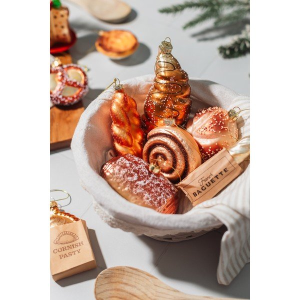 Stikla Ziemassvētku eglītes rotājums 3 cm Pastel de Nata – Sass & Belle-image-1