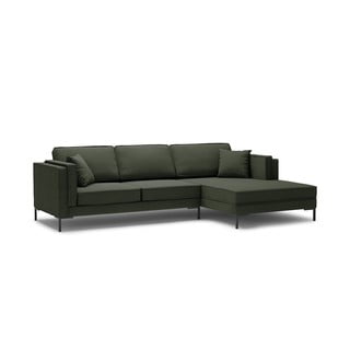 Tumši zaļš stūra dīvāns Milo Casa Attilio, labais stūris