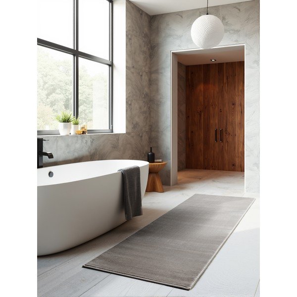 Antracīta pelēks/krēmkrāsas celiņa paklājs 80x240 cm Perles Dolomite – Elle Decoration-image-1