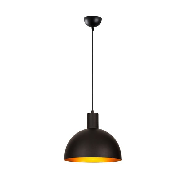 Melna/zelta krāsas piekaramā lampa ar metāla abažūru ø 30 cm Sivani – Opviq lights