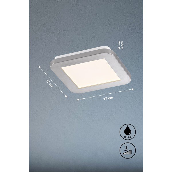 Sudraba krāsas LED griestu lampa 17x17 cm Gotland – Fischer & Honsel-image-3