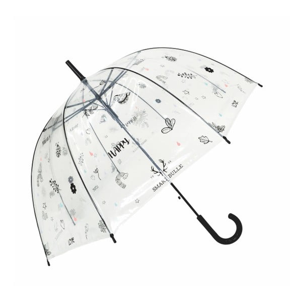 Caurspīdīgs Ambiance Birdcage Happy lietussargs, ⌀ 85 cm