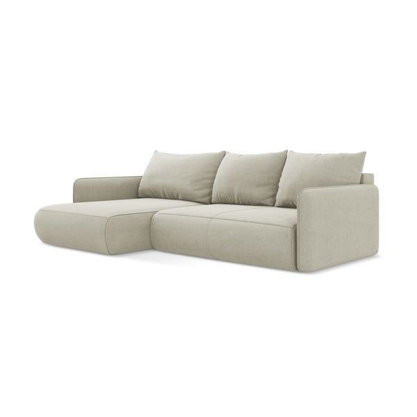 Krēmkrāsas salokāms/ar uzglabāšanas vietu stūra dīvāns (ar kreiso stūri) Nanea – Makamii-image-3