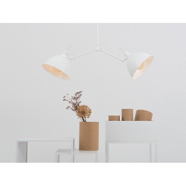 Balta piekaramā lampa ar metāla abažūru 104x104 cm Coben – CustomForm-image-3