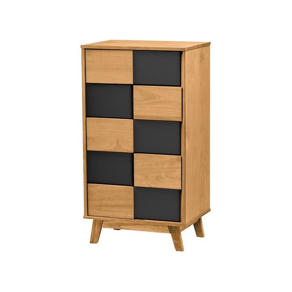 Augsta kumode ar melnām detaļām Marckeric Yari, 50 x 92 cm-image-4