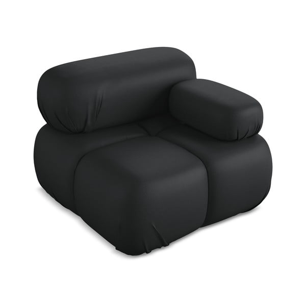 Melna modulārā dīvāna daļa no ādas imitācijas (ar labo stūri) Lokua – Makamii-image-2