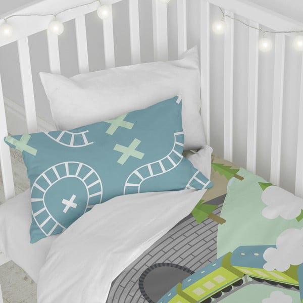 Bērnu gultasveļa no tīras kokvilnas Happynois Train, 115 x 145 cm-image-3