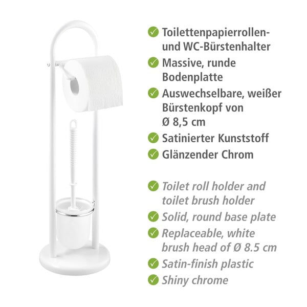 Balta tualetes birste ar tualetes papīra turētāju Wenko Siena-image-3