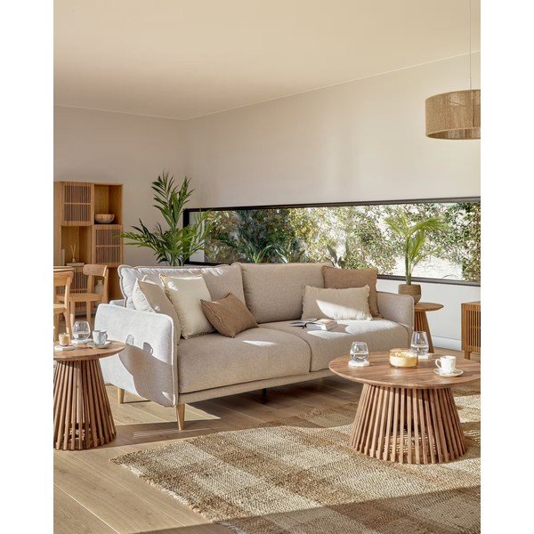 Žurnālgaldiņš no tīkkoka Kave Home Irune, ⌀ 80 cm-image-4