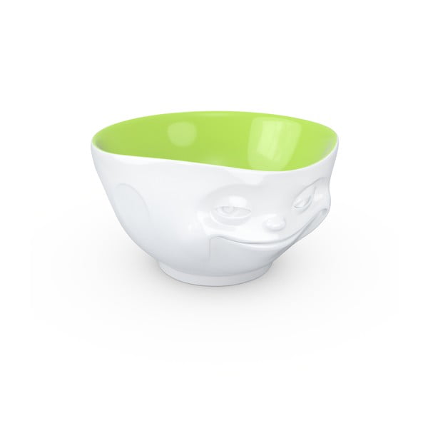 Balta un pistāciju krāsas porcelāna bļoda ar smaidīgu seju 58products-image-2