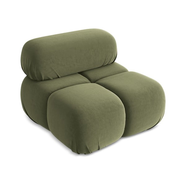 Gaiši zaļa samta modulārā dīvāna daļa Lokua – Makamii-image-2