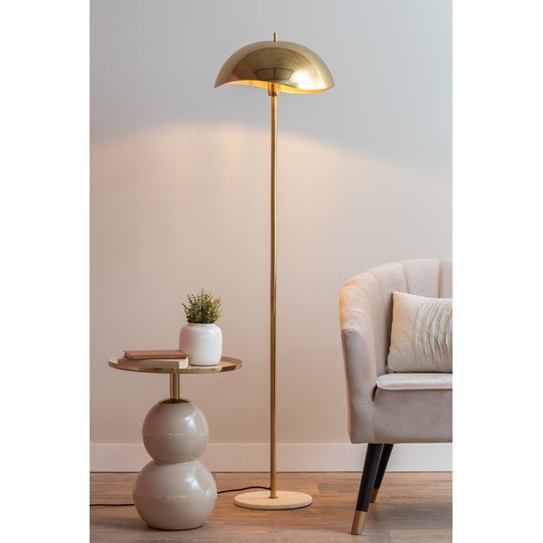 Zelta krāsas stāvlampa ar metāla abažūru (augstums 154 cm) Waved – Leitmotiv-image-1
