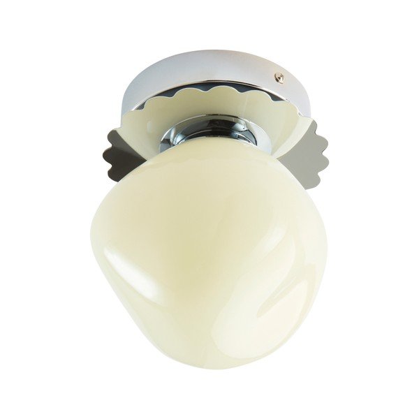 Krēmkrāsas/spīdīgas sudraba krāsas griestu lampa no opāla stikla ø 12 cm Bon – Jotex-image-4