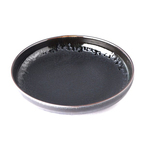 Melns keramikas šķīvis ar paaugstinātu malu MIJ Matt, ø 22 cm