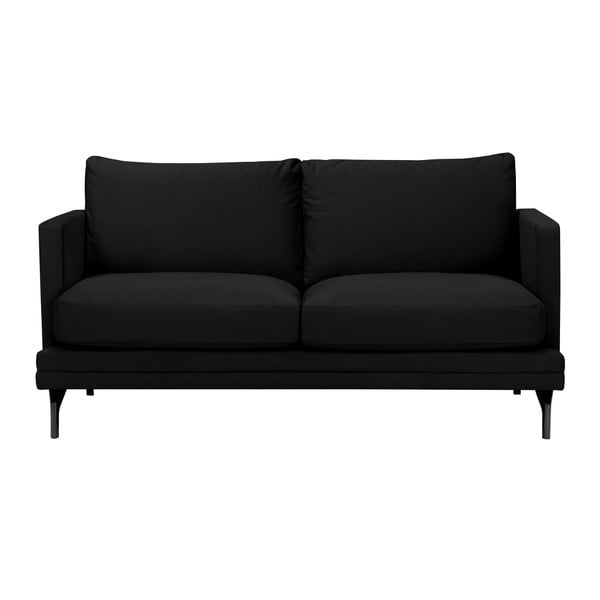 Melns dīvāns ar kāju balstu melnā krāsā Windsor & Co Sofas Jupiter