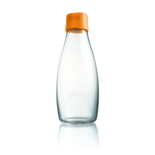 Oranža stikla pudele ar mūža garantiju ReTap, 500 ml