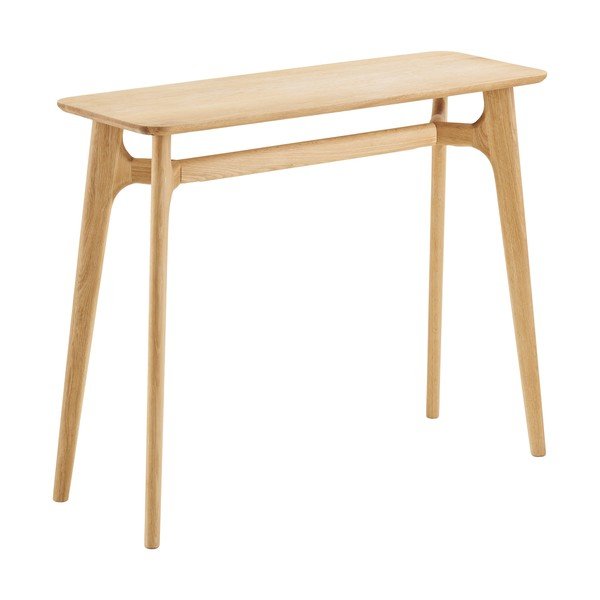 Gaiša dabīga toņa konsoles galds ar ozolkoka imitāciju 35x100 cm Rennes – House Nordic