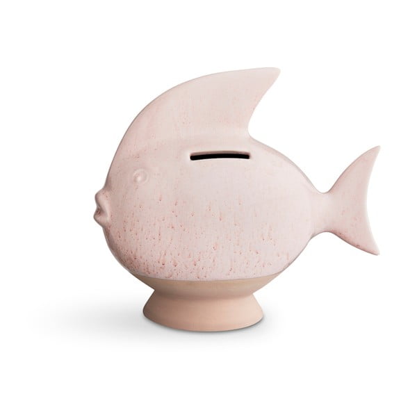 Rozā keramikas naudas kastīte Kähler Design Moneybank Fish