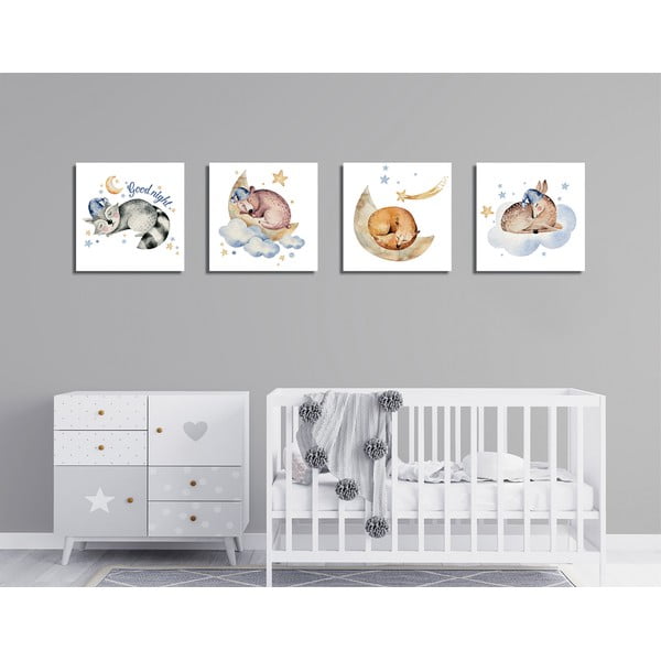 Gleznas (4 gab.) 30x30 cm Good Night – Wallity-image-2