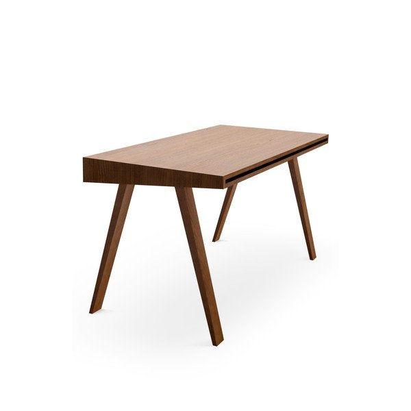 Brūns rakstāmgalds ar oša koka kājām EMKO 4.9, 140 x 70 cm-image-3