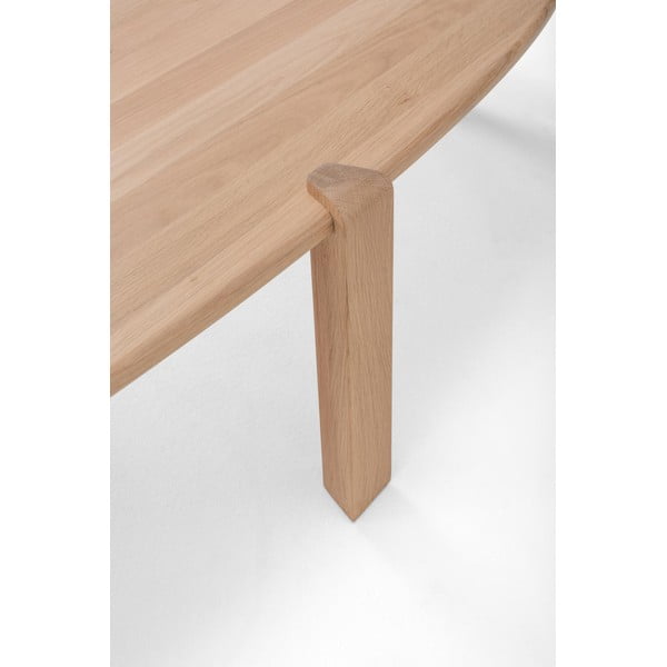 Dabīga toņa ozola masīvkoka žurnālgaldiņš 80x150 cm Kulin – Gazzda-image-4