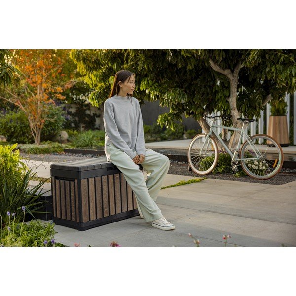 Tumši brūna plastmasas dārza uzglabāšanas kaste Deco – Keter-image-3