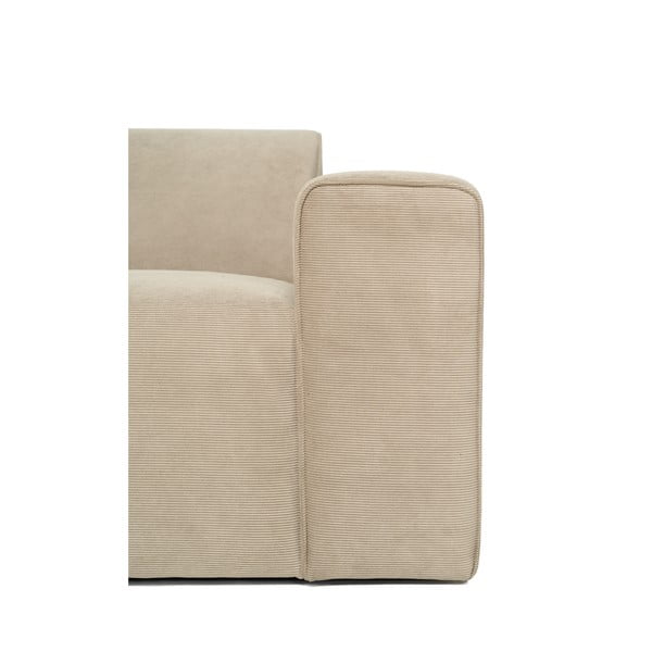 Bēšs velveta dīvāna gala modulis Scandic Sting, 124 cm, labais stūris-image-4