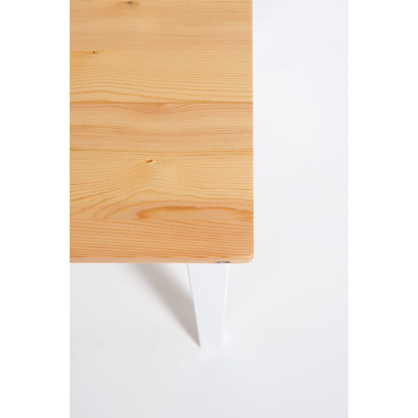 Izvelkams pusdienu galds no priedes koka ar baltu konstrukciju Bonami Essentials Brisbane, 120 (200) x 70 cm-image-3