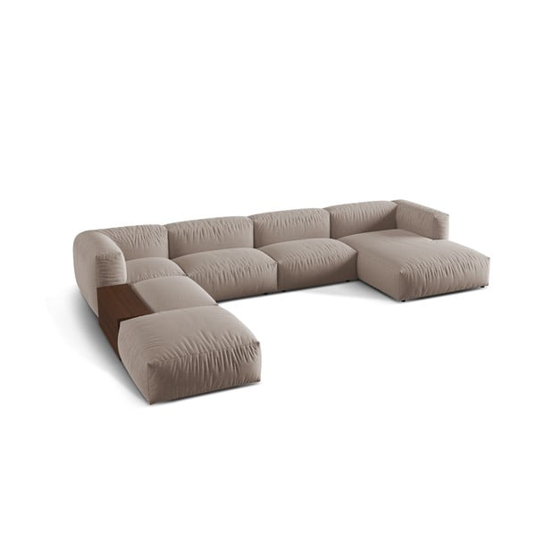 Bēšs modulārais stūra dīvāns (ar kreiso stūri/U veida) Martina – Micadoni Home-image-2