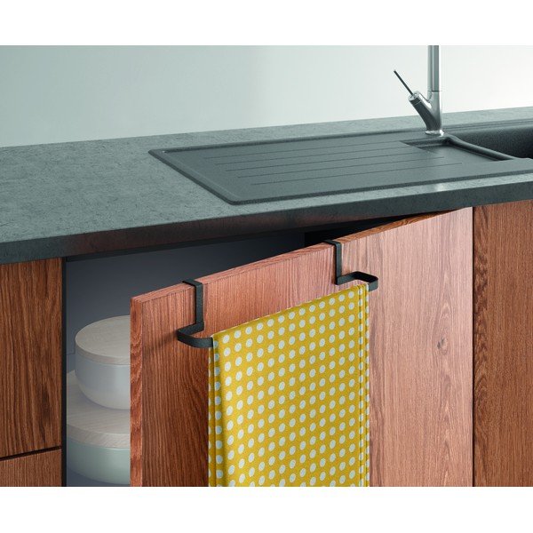 Melns piekaramais dvieļu turētājs Metaltex Galileo Lava-image-1