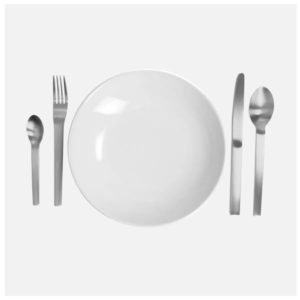 Sudraba krāsas nerūsējošā tērauda galda piederumi (24 gab.) Boldi – FABINI-image-2