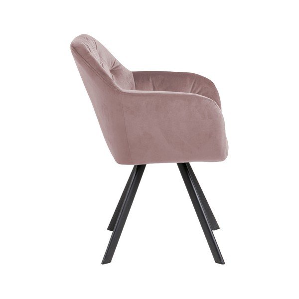 Gaiši rozā polsterēts ēdamistabas krēsls ar roku balstiem Lola – Actona-image-3