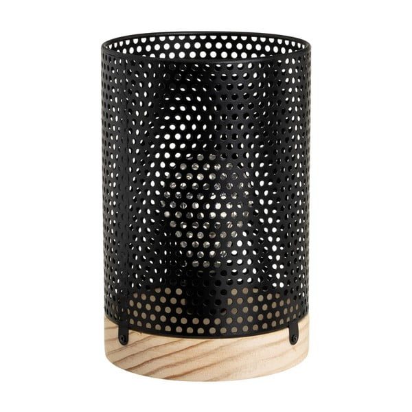 Melna galda lampa no metāla (augstums 20 cm) – Casa Selección