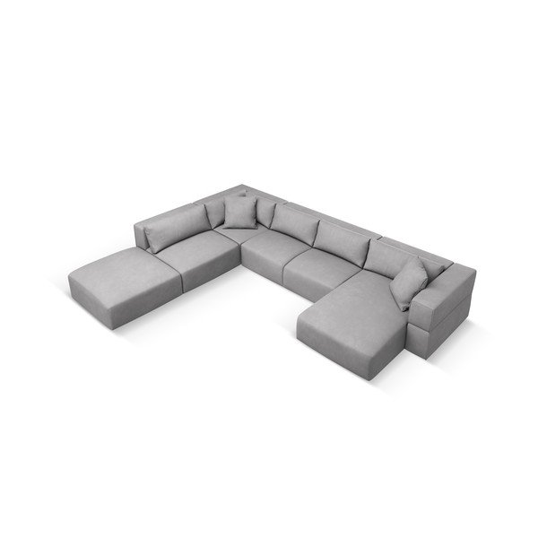 Gaiši pelēks stūra dīvāns (ar kreiso stūri/U veida) Esther – Milo Casa-image-2