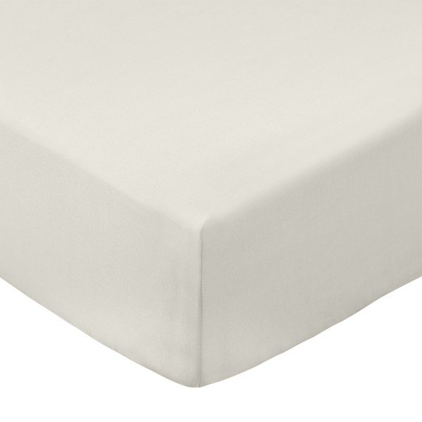 Krēmkrāsas palags no kokvilnas perkala ar gumiju 90x190 cm Cotton Percale – Bianca