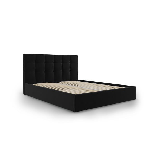 Melna samta divguļamā gulta Mazzini Beds Nerin, 160 x 200 cm