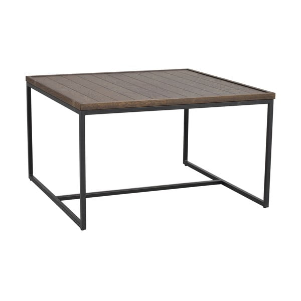 Tumši brūns žurnālgaldiņš ar ozola masīvkoka galda virsmu ø 80 cm Deerfield – Rowico-image-2